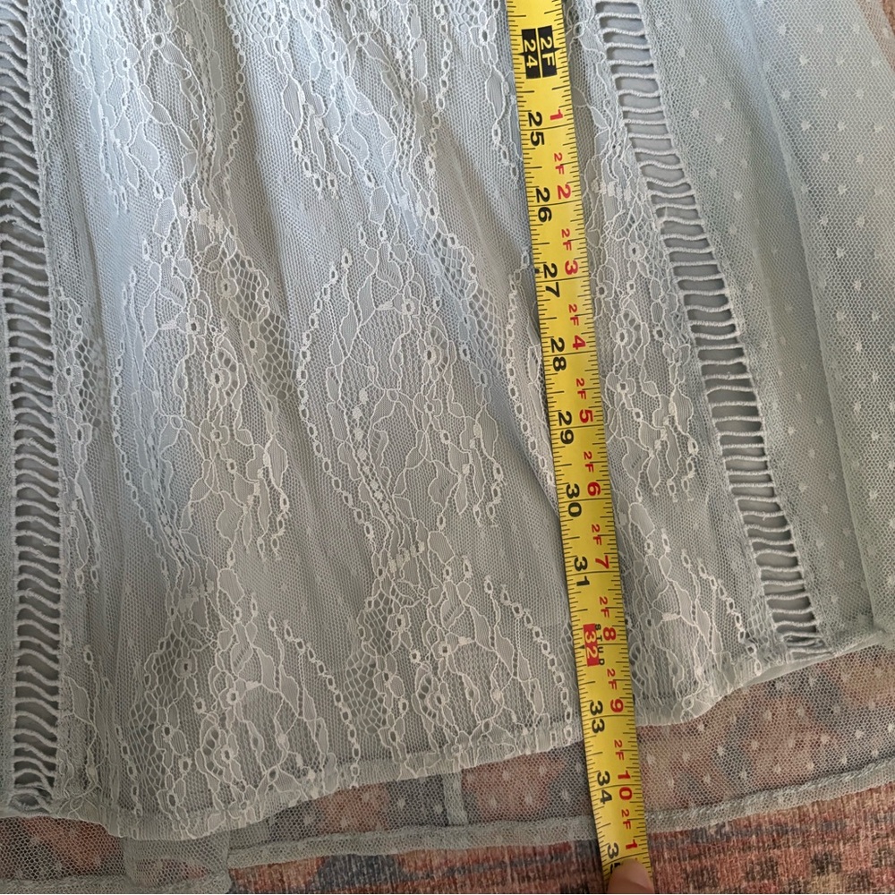 Topshop Light Blue Dobby Lace Skater Dress - Picture 11 of 11